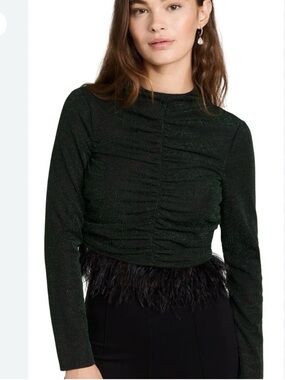 Saylor NWT $242 Amiri Feather Blouse size xs
